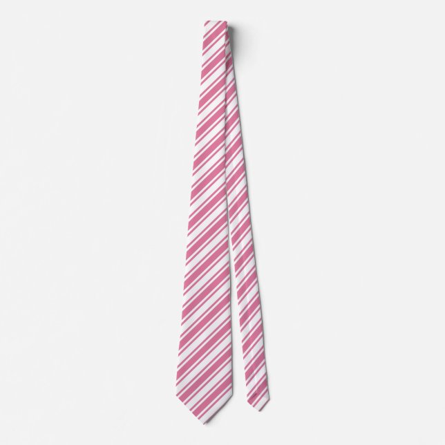 Pink and white candy stripes tie (Front)
