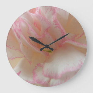 Pink and White Carnation Wall Clock