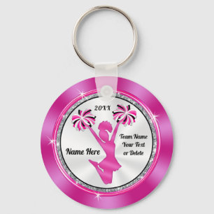 Pink and White Cheap Cheer Gifts or Your COLORS Key Ring