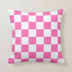 Pink and White Checks Cushion
