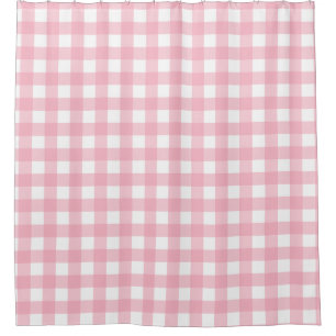 Pink and White Chequerboard Shower Curtain