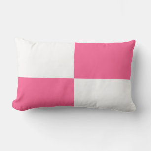 pink and white chequered board  pattern lumbar cushion