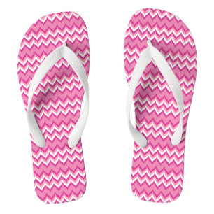 Pink And White Chevron Pattern 2 Flip Flops