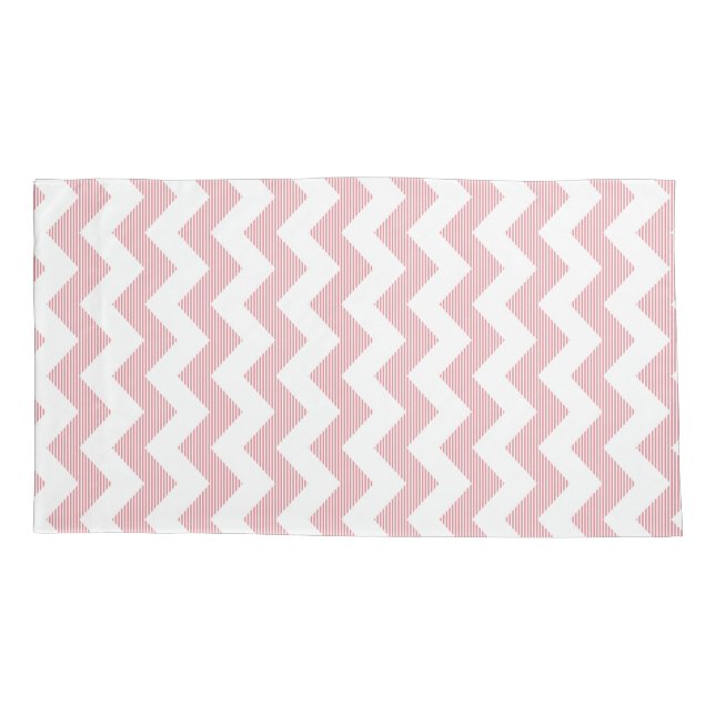 Pink And White Chevron Pattern Pillowcase (Back)
