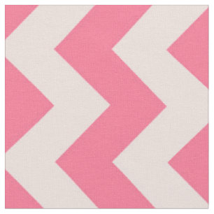 Pink and White Chevron Stripe Fabric