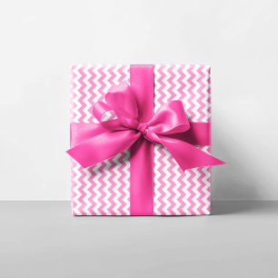 Pink and White Chevron Wrapping Paper