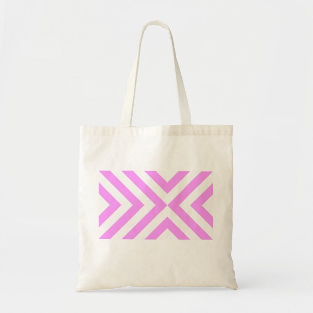 Pink and White Chevrons Tote Bag (Front)
