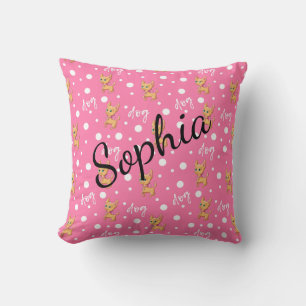 Pink and White Chihuahua Accent Pillow