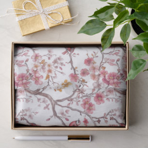 Pink and White Chinoiserie Decoupage Pattern Tissue Paper