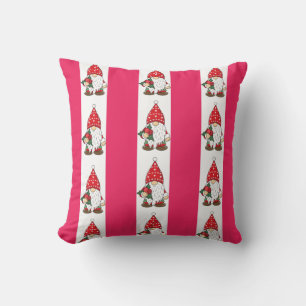 Pink and white Christmas cute gnome pattern Cushion