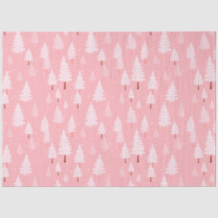 Pink and White Christmas Trees Christmas Tissue Paper