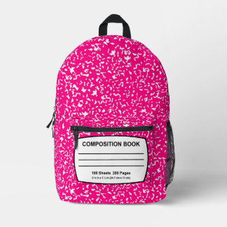 Pink and White Composition Notebook Backpack
