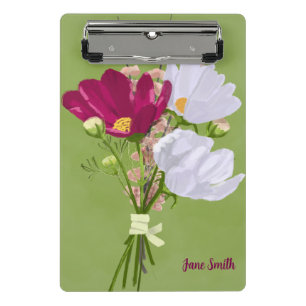 Pink and White Cosmos Bouquet mini clipboard