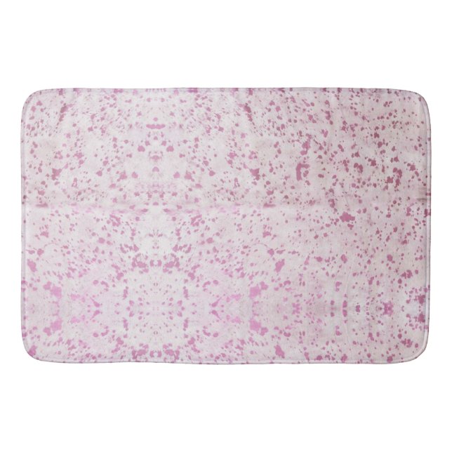 Pink and White Cowhide Country Western Bath Mat (Front)