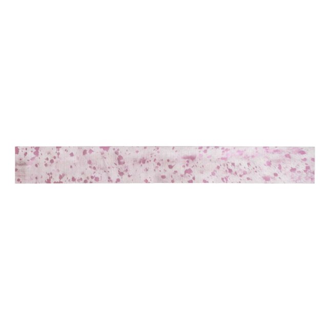 Pink and White Cowhide Country Western Grosgrain Ribbon (Front)