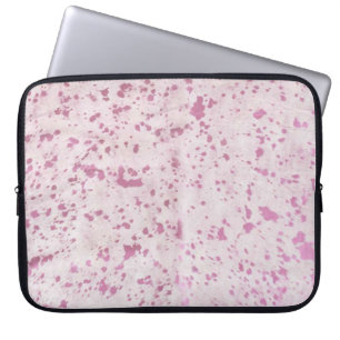 Pink and White Cowhide Country Western Laptop Sleeve