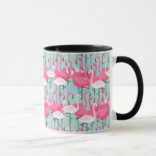 Pink And White Crowd Of Flamingos Mug