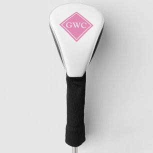 Pink And White Custom Monogram Golf Head Cover