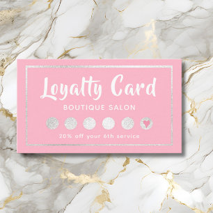 Pink and White Customer Loyalty Card