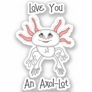 Pink and White Cute Cartoon Axolotl