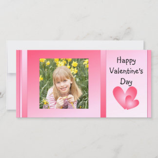 Pink and white cute hearts holiday card