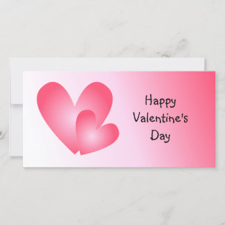 Pink and white cute hearts holiday card