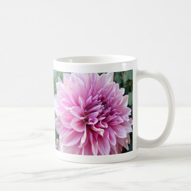 Pink and White Dahlia Coffee Mug (Right)