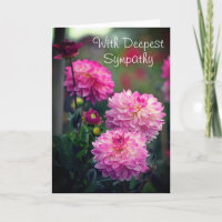 Pink and White Dahlia Flower With Deepest Sympathy