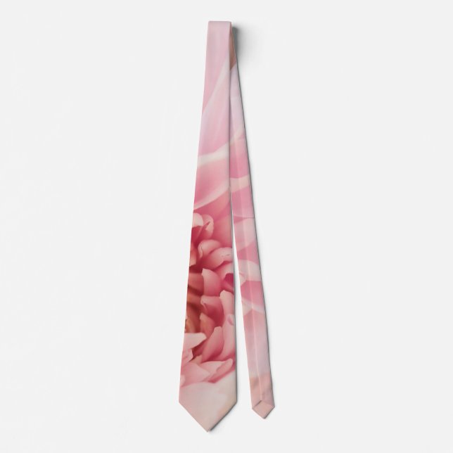 Pink and White Dahlia Neck Tie (Front)