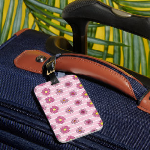 Pink and White Daisies Luggage Tag