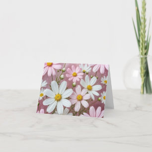 Pink and White Daisies Note Card