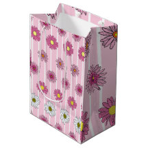 Pink and White Daisies Wildflower Whimsy 
