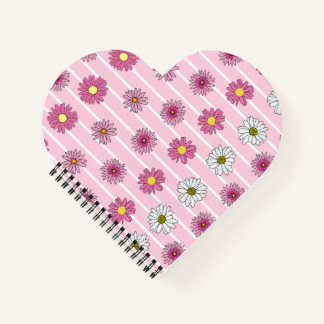 Pink and White Daisies Wildflower Whimsy  Notebook