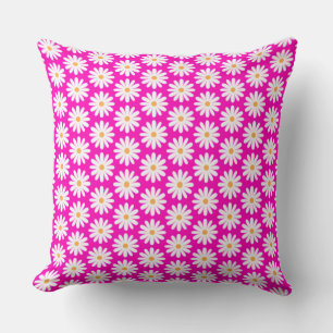 Pink and White Daisy Flower   Cushion