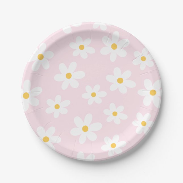 Pink and White Daisy Plate (Front)