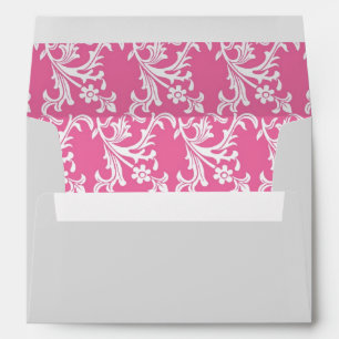 Pink and White Damask Envelopes