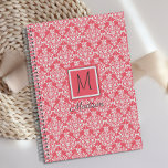 Pink and White Damask Trendy Monogram Planner<br><div class="desc">A pink and white damask graphic decorate this planner cover and it can be personalised with your initial and name. Matching back.  View our full line of products in our Zazzle store.</div>