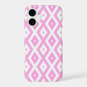 Pink and white diamond pattern