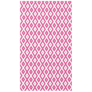 Pink and white diamond pattern tablecloth