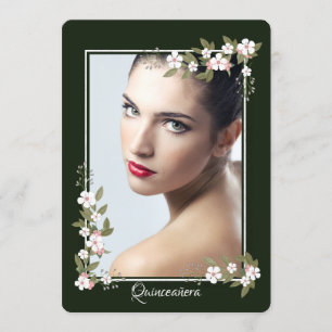 Pink and White Dogwood Quinceañera Invitation