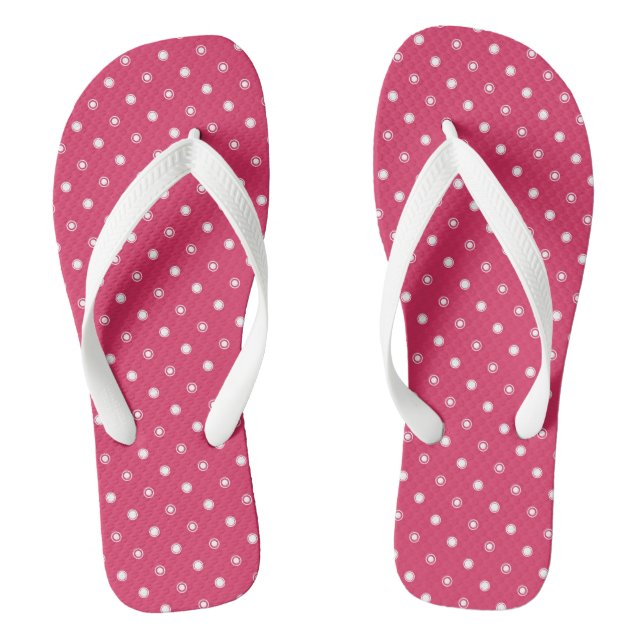 pink and white dots flip flops (Footbed)