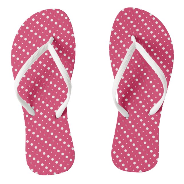pink and white dots flip flops (Footbed)
