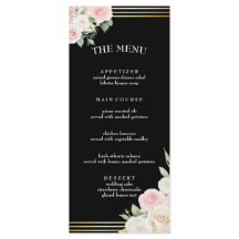 Pink and White Dusky Blooms Flat Menu
