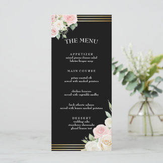 Pink and White Dusky Blooms Flat Menu