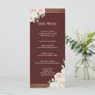 Pink and White Dusky Blooms Flat Menu