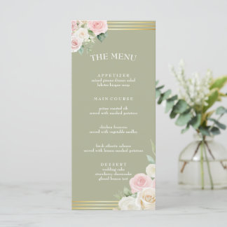 Pink and White Dusky Blooms Flat Menu