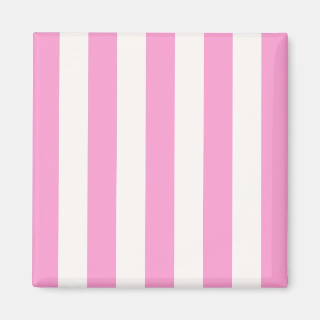 Pink and White Extra Large Stripe Pattern Magnet (Front)