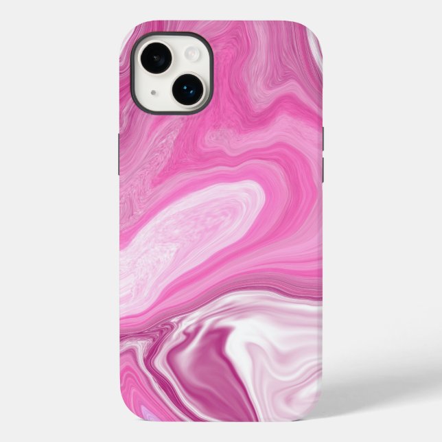 Pink and White Faux Marble  Case-Mate iPhone Case (Back)