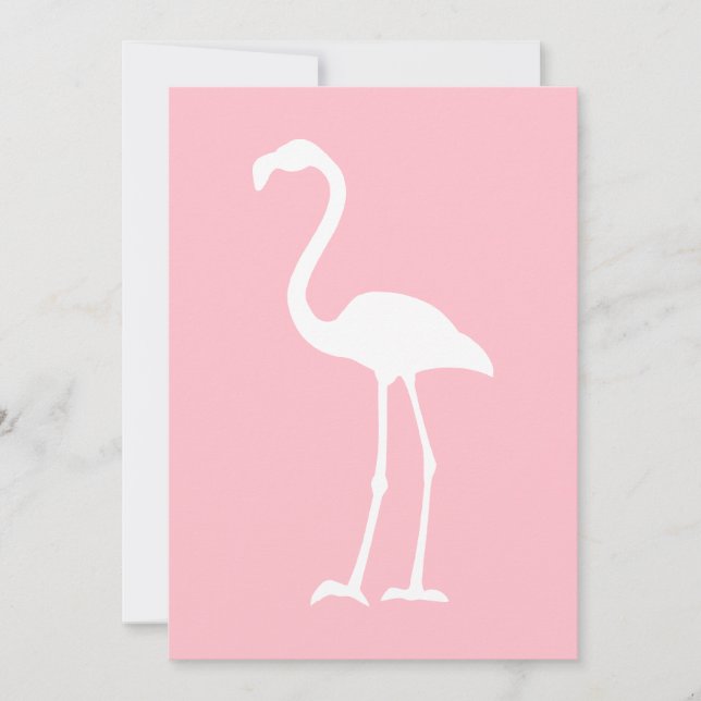 Pink and White Flamingo Invitation (Front)