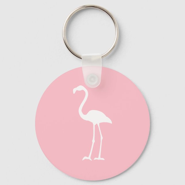Pink and White Flamingo Key Ring (Front)